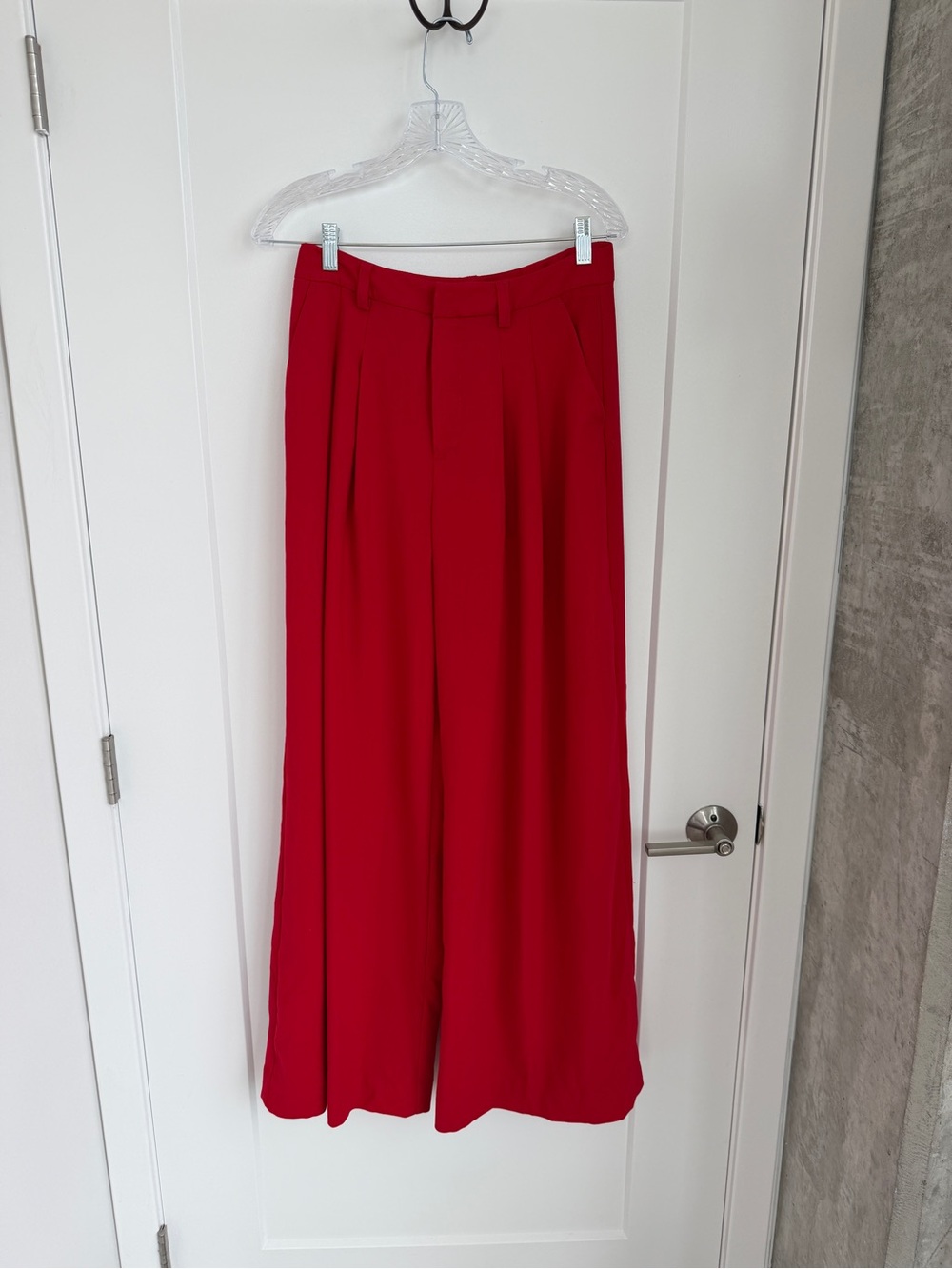 Anthropologie Maeve Wide-Leg Red Trousers